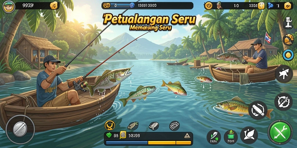 Gameplay seru dalam 9939 saat menangkap ikan.