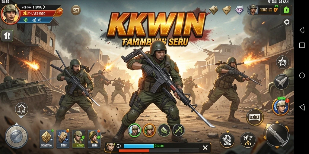 Tampilan aksi mendebarkan dalam gameplay KKWIN.