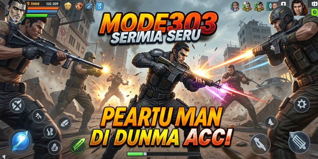 Tampilan gameplay MODE303 yang penuh aksi dan seru.